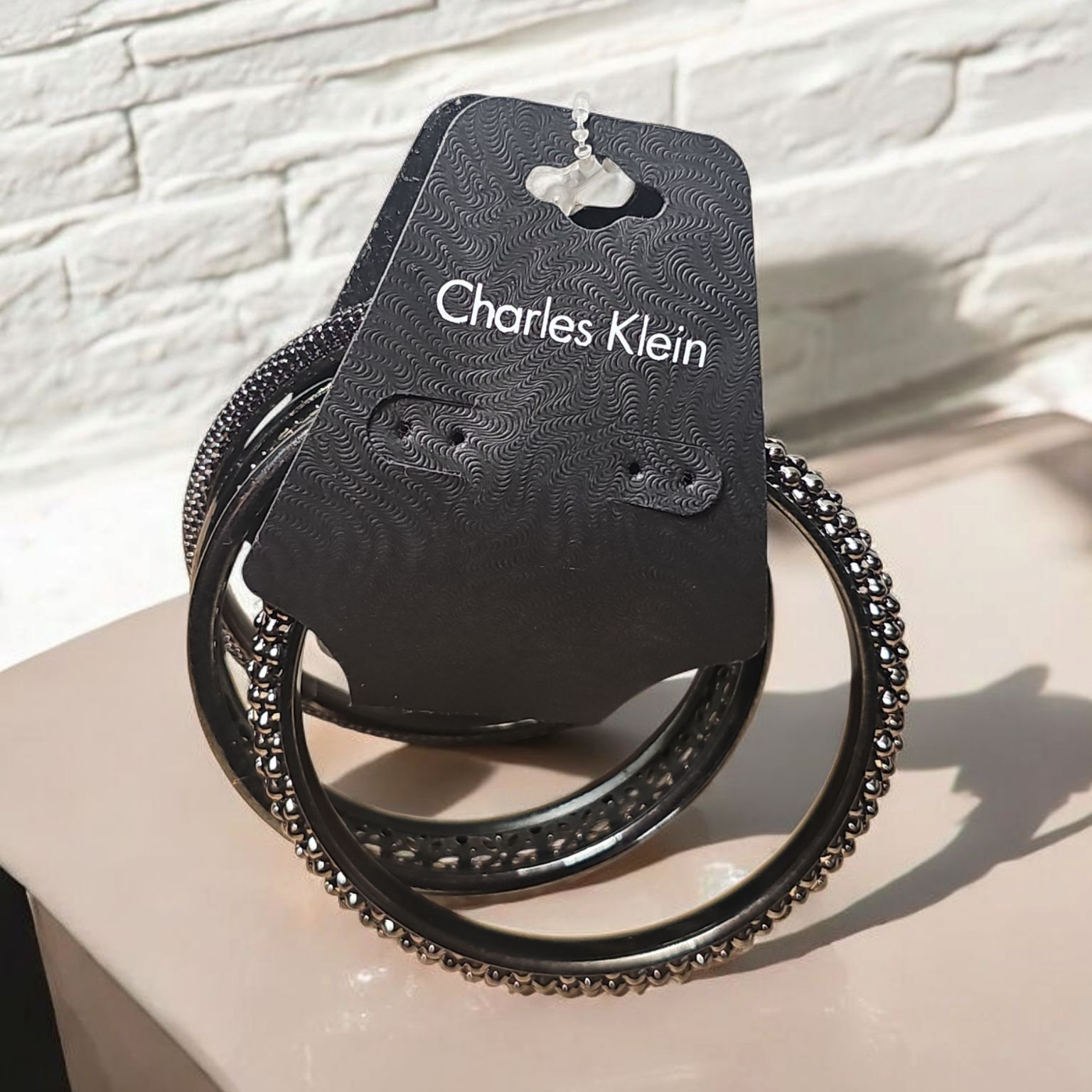 Black And Silver Textured Bracelet
